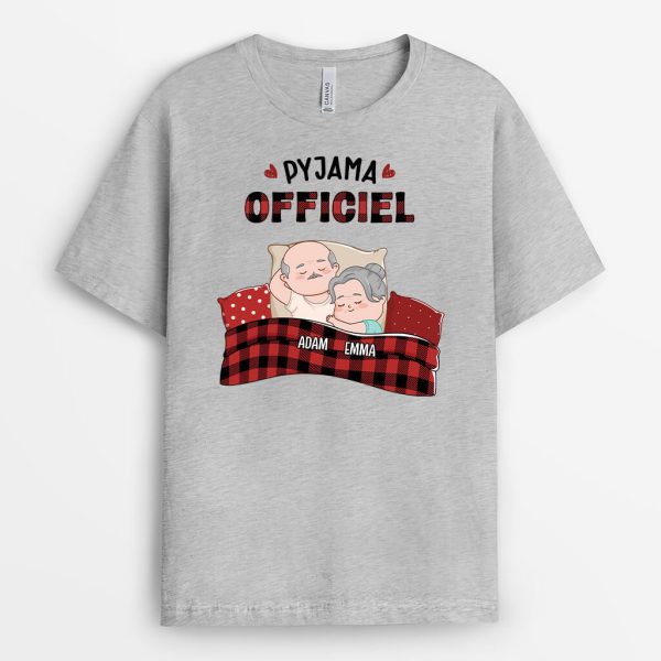 T-shirt Pyjama Officiel Pour Couple Personnalise