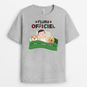 T-shirt Pyjama Officiel Version Chien Personnalise