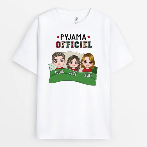 T-shirt Pyjama Officiel Version Famille Personnalise