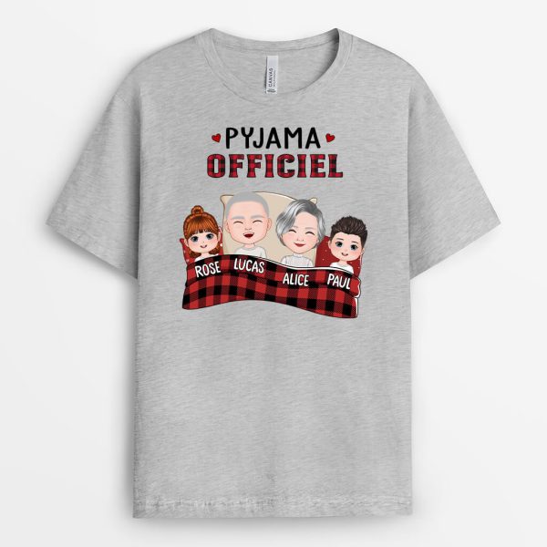 T-shirt Pyjama Officiel Version Famille Personnalise