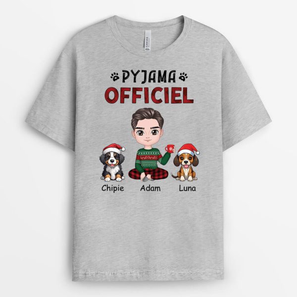 T-shirt Pyjama Officiel Version Noel Personnalise