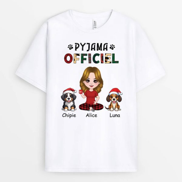 T-shirt Pyjama Officiel Version Noel Personnalise