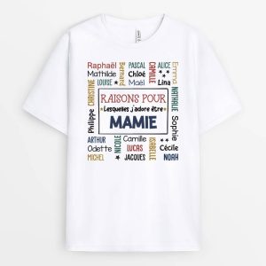 T-shirt Raisons Pour Lesquelles J’Aime Etre PapyMamie Personnalise