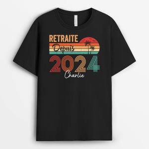 T-shirt Retraite Depuis Colore Personnalise T-shirt Retraite Depuis Colore Personnalise