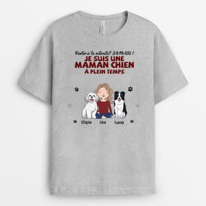T-shirt Retraite – Maman Chien A Plein Temps Personnalise T-shirt Retraite – Maman Chien A Plein Temps Personnalise