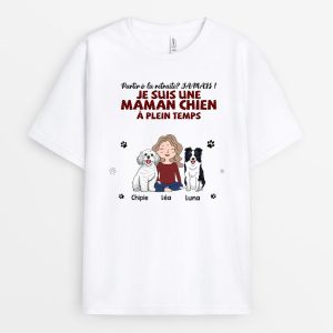 T-shirt Retraite – Maman Chien A Plein Temps Personnalise