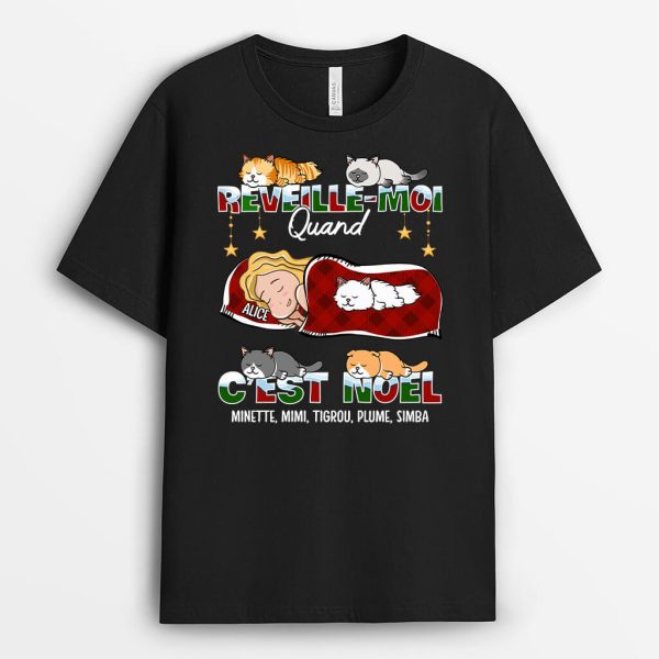 T-shirt Reveille-Moi Quand C’est Noel Personnalise