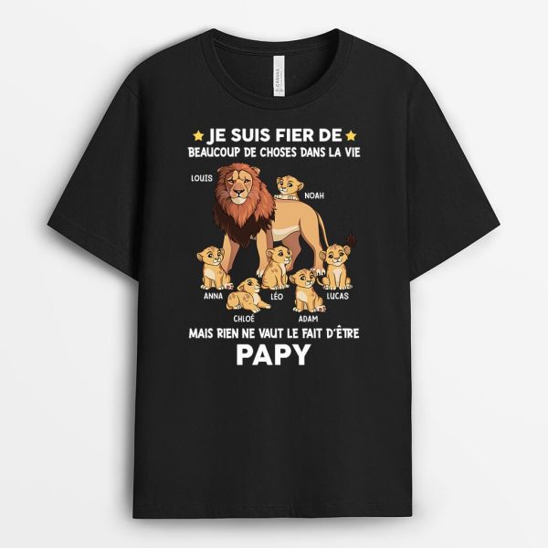 T-shirt Rien Ne Vaut Le Fait d’Etre Papa Lion Personnalise