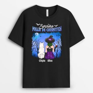 T-shirt Sorciere Folle De Chien Personnalise T-shirt Sorciere Folle De Chien Personnalise