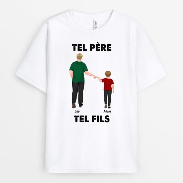 T-shirt Tel Pere Telle Fille Main Dans La Main Personnalise