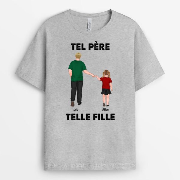 T-shirt Tel Pere Telle Fille Main Dans La Main Personnalise