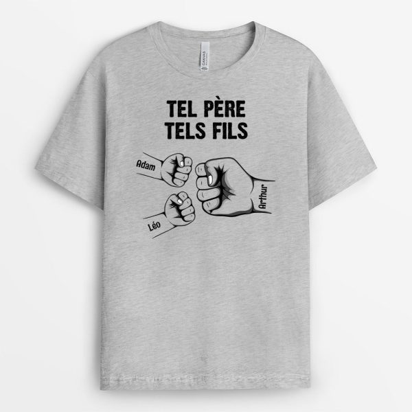 T-shirt Tel Pere Telle Fille Poing Personnalise