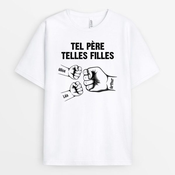 T-shirt Tel Pere Telle Fille Poing Personnalise