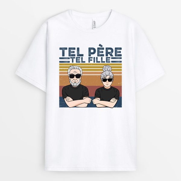 T-shirt Tel Pere Telle Fille Version Plus Cool Personnalise