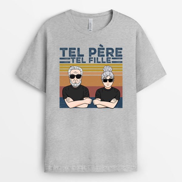 T-shirt Tel Pere Telle Fille Version Plus Cool Personnalise