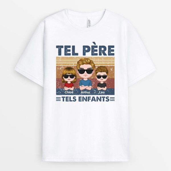 T-shirt Tel Pere Tels Enfants Chibi Personnalise