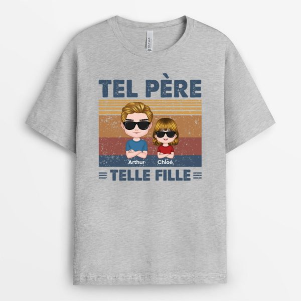 T-shirt Tel Pere Tels Enfants Chibi Personnalise