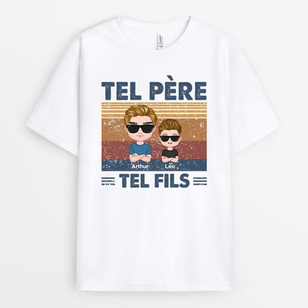 T-shirt Tel Pere Tels Enfants Chibi Personnalise