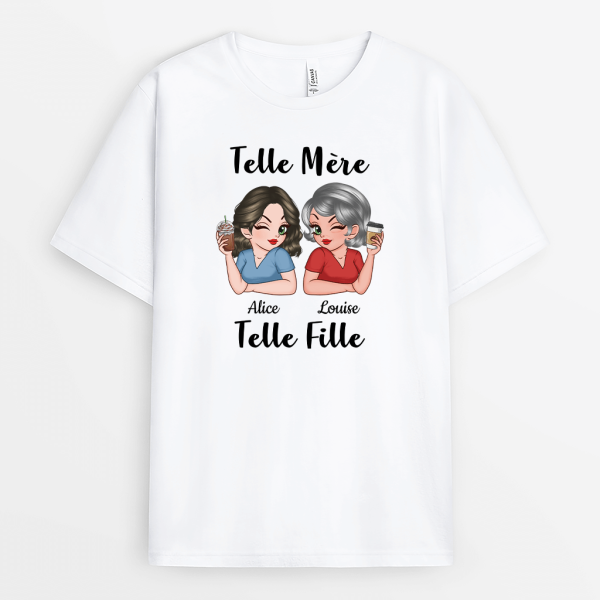 T-shirt Telle Mere Telle Fille Avec Boissons Personnalise