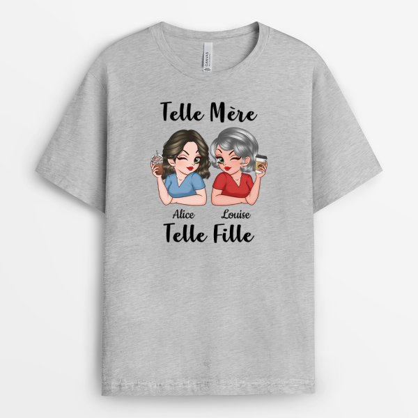 T-shirt Telle Mere Telle Fille Avec Boissons Personnalise