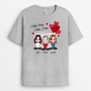 T-shirt Telle Mere Telle Fille Ballons Forme Coeur Personnalise T-shirt Telle Mere Telle Fille Ballons Forme Coeur Personnalise