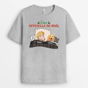 T-shirt Tenue Officielle De Noel Version Chien Personnalise T-shirt Tenue Officielle De Noel Version Chien Personnalise