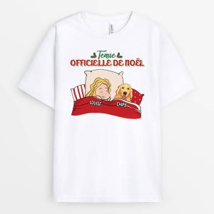 T-shirt Tenue Officielle De Noel Version Chien Personnalise T-shirt Tenue Officielle De Noel Version Chien Personnalise