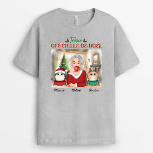 T-shirt Tenue Officielle de Noel pour Chat Personnalise T-shirt Tenue Officielle de Noel pour Chat Personnalise