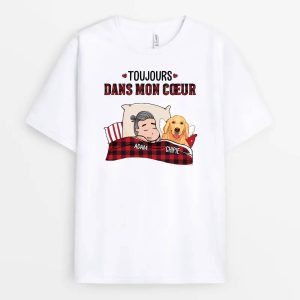 T-shirt Toujours Dans Mon Coeur Version Chien Personnalise T-shirt Toujours Dans Mon Coeur Version Chien Personnalise