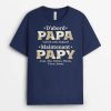 T-shirt Tout D&rsquo;abord Papa Maintenant Papy Version Carte Personnalise