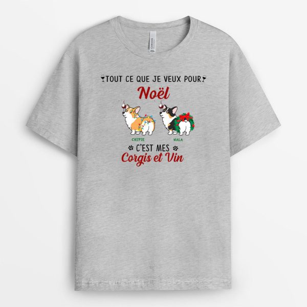 T-shirt Tout ce que je veux pour Noel Personnalise