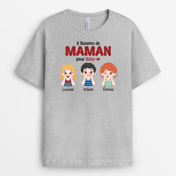 T-shirt Trois Raisons De Papa Pour Raler Personnalise