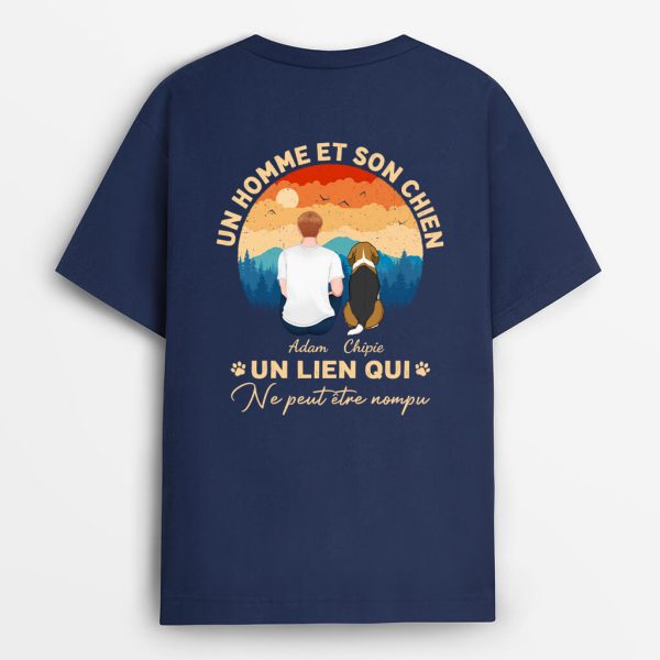 T-shirt Un Homme Et Son Chien Un Lien Qui Ne Peut Etre Rompu Foret Personnalise