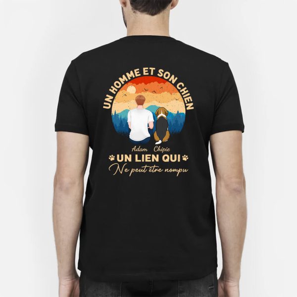 T-shirt Un Homme Et Son Chien Un Lien Qui Ne Peut Etre Rompu Foret Personnalise