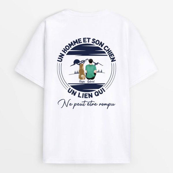 T-shirt Un Homme Et Son Chien Un Lien Qui Ne Peut Etre Rompu Montagnes Personnalise