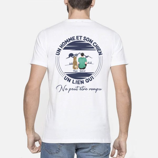 T-shirt Un Homme Et Son Chien Un Lien Qui Ne Peut Etre Rompu Montagnes Personnalise