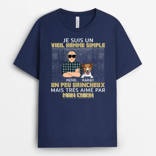 T-shirt Un Homme Grincheux Aime Les Chiens Personnalise