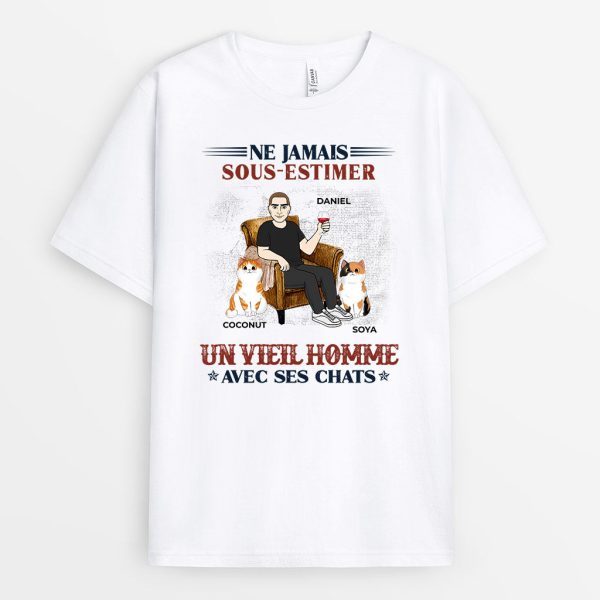 T-shirt Un Homme et Des Chats Personnalise