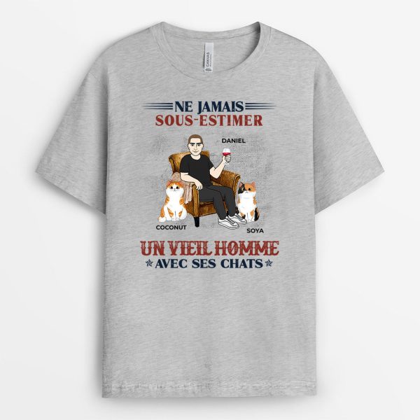 T-shirt Un Homme et Des Chats Personnalise