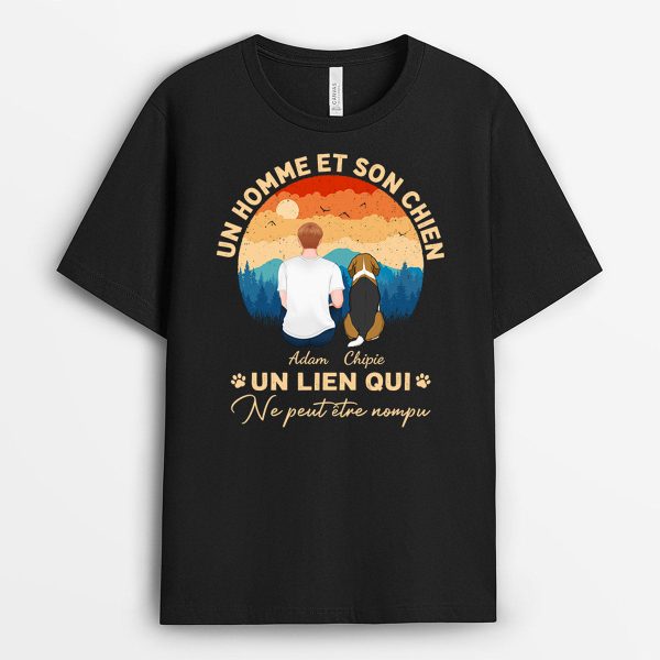 T-shirt Un Homme et Son Chien Personnalise