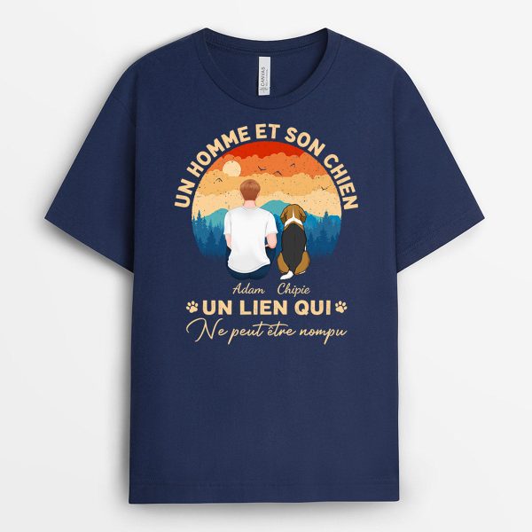 T-shirt Un Homme et Son Chien Personnalise