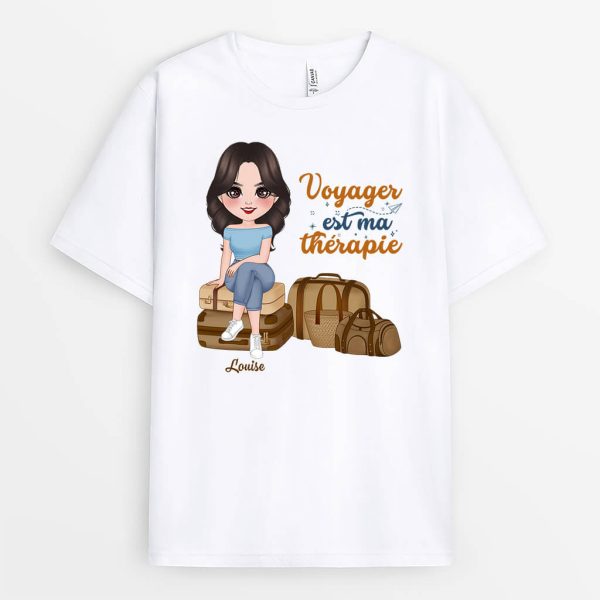 T-shirt Voyager Est Ma Therapie Personnalise