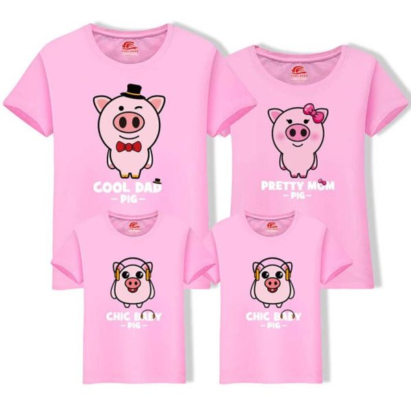 Tee Shirt Famille Happy Pig