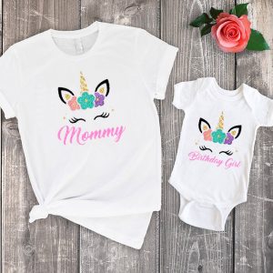Tee Shirt Maman Bebe Licorne Tee Shirt Maman Bebe Licorne