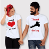 Tee shirt couple tu as la cle de mon coeur
