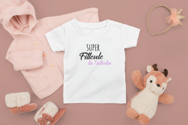 Tee shirt duo marraine filleule personnalise, tee shirt marraine, tee shirt famille, demande marraine