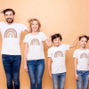 Tee shirt famille assorti arc-en-ciel
