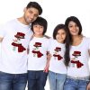 Tee shirt famille assorti bonhomme de neige