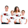 Tee shirt famille assorti fleche et coeur