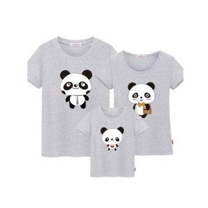 Tee shirt famille assorti panda